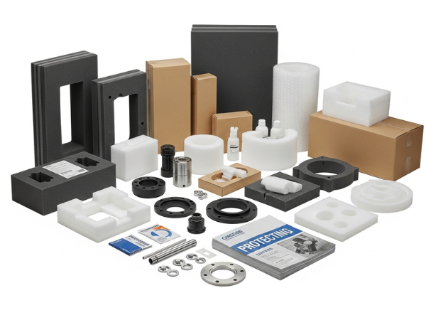 Various industrial packaging materials and methods