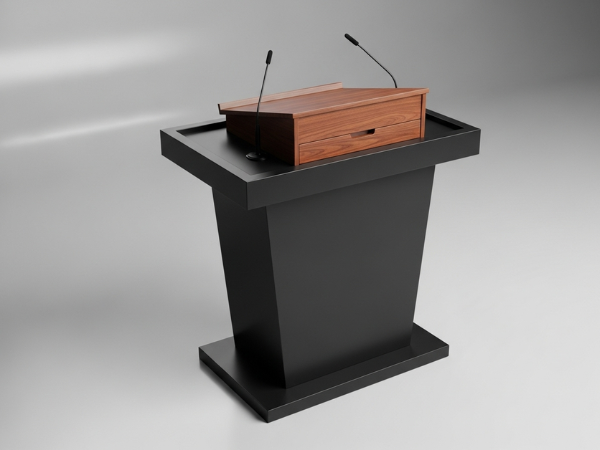 A professional podium on a stage